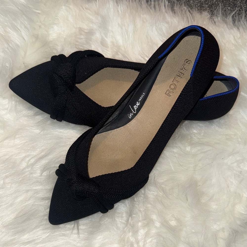 Like New Rothy's Black and Blue Women's Flats